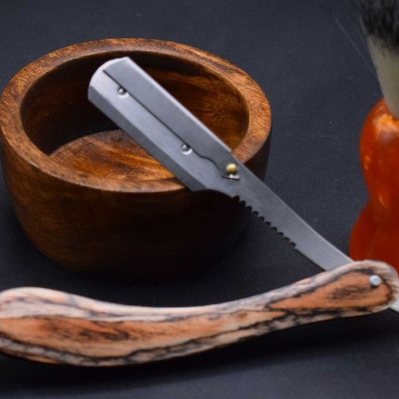 Beard Shaving Razor Single Edge Wood Handle - Picture 2 of 4